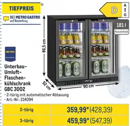 METRO METRO PROFESSIONAL Unterbau- Umluft- Flaschenkühlschrank GBC 3002 Angebot