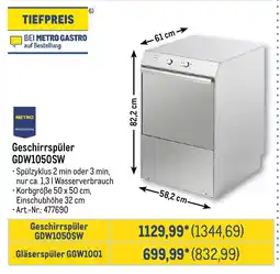 METRO METRO PROFESSIONAL Geschirrspüler GDW1050SW Angebot