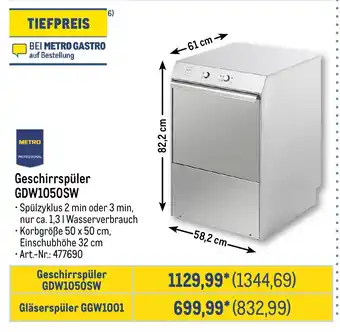 METRO METRO PROFESSIONAL Geschirrspüler GDW1050SW Angebot