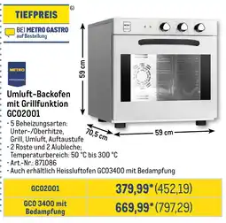 METRO METRO PROFESSIONAL Umluft-Backofen mit Grillfunktion GC02001 Angebot