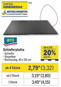 METRO aro Schieferplatte Angebot