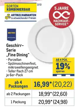 METRO METRO PROFESSIONAL Geschirr- Serie „Fine Dining" Angebot