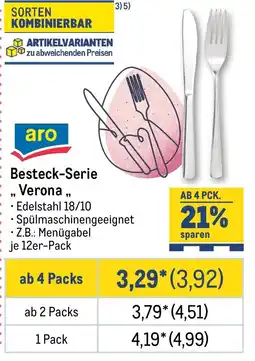 METRO aro Besteck-Serie "Verona" Angebot