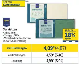 METRO METRO PROFESSIONAL Servietten Angebot