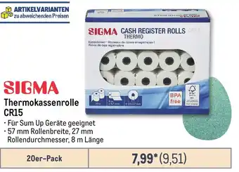 METRO SIGMA Thermokassenrolle CR15 Angebot