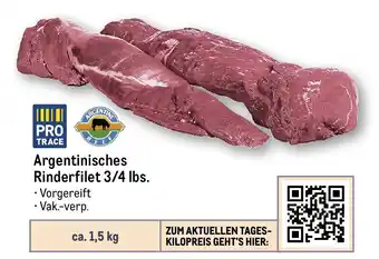 METRO Argentinisches Rinderfilet 3/4 lbs. Angebot