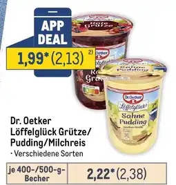 METRO Dr. Oetker Löffelglück Grütze/ Pudding/Milchreis Angebot