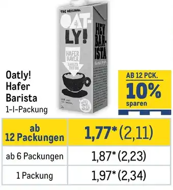 METRO Oatly! Hafer Barista Angebot