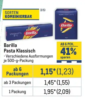 METRO Barilla Pasta Klassisch Angebot