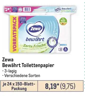 METRO Zewa Bewährt Toilettenpapier Angebot