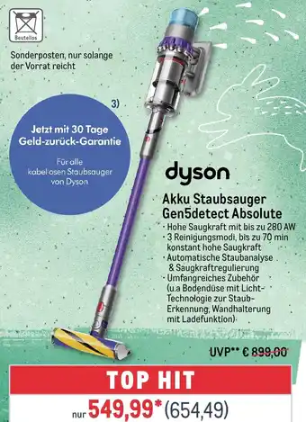 METRO dyson Akku Staubsauger Gen5detect Absolute Angebot