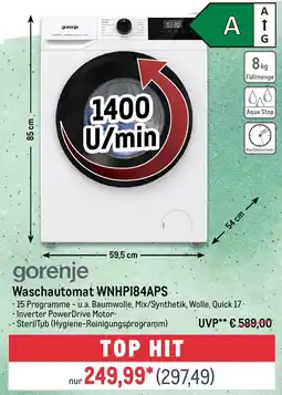 METRO gorenje Waschautomat WNHP184APS Angebot