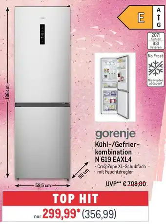 METRO gorenje Kühl-/Gefrier- kombination N 619 EAXL4 Angebot