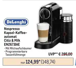 METRO DeLonghi Nespresso Kapsel-Kaffee- automat Citiz & Milk EN267.BAE Angebot