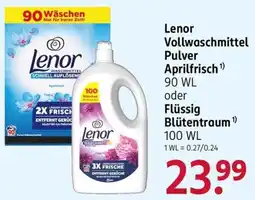 Rossmann Lenor Vollwaschmittel Pulver Aprilfrisch Angebot