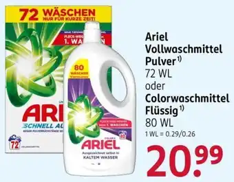 Rossmann Ariel Vollwaschmittel Pulver oder Colorwaschmittel Flüssig Angebot