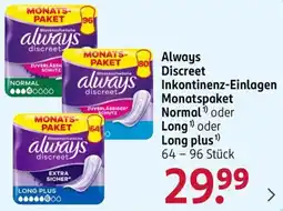 Rossmann Always Discreet Inkontinenz-Einlagen Angebot