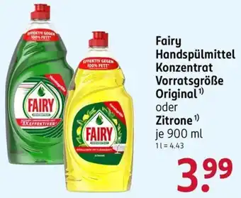 Rossmann Fairy Handspülmittel Angebot