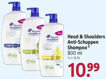 Rossmann Head & Shoulders Anti-Schuppen Shampoo Angebot