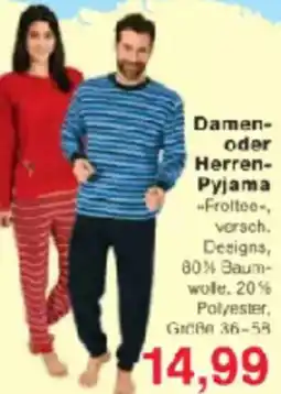 Jawoll Damen oder Herren Pyjama Angebot