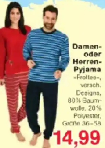 Jawoll Damen oder Herren Pyjama Angebot