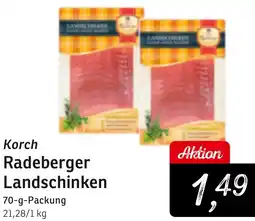 KONSUM Korch Radeberger Landschinken Angebot