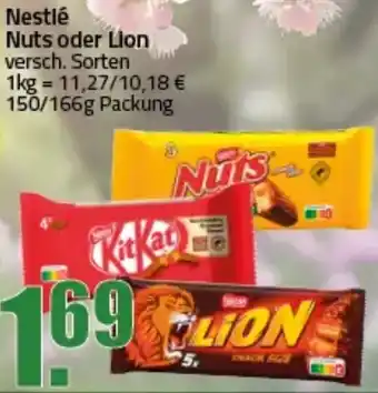 Ihr Frischmarkt Nestlé Nuts oder Lion Angebot