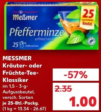 Kaufland MESSMER Kräuter- oder Früchte-Tee Klassiker Angebot