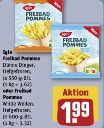 REWE Iglo Freibad Pommes oder Freibad Pommes Angebot