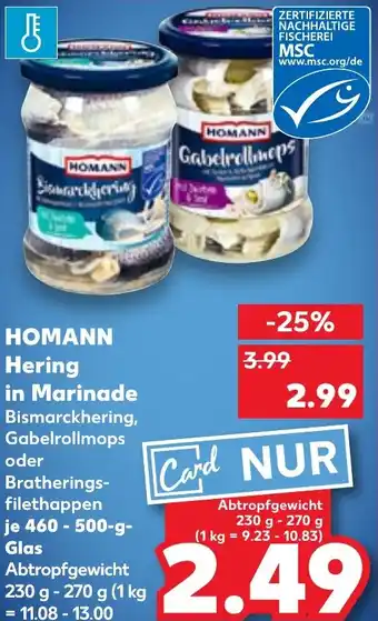 Kaufland HOMANN Hering in Marinade Angebot