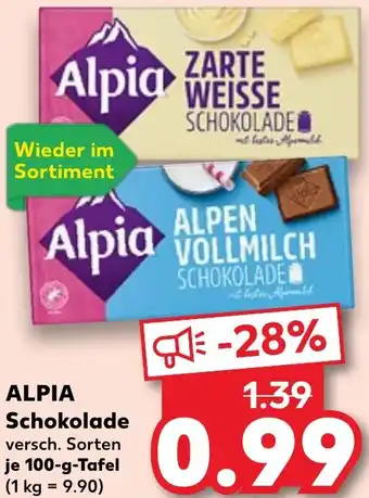 Kaufland ALPIA Schokolade Angebot