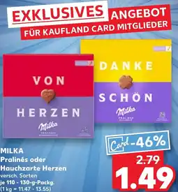 Kaufland MILKA Pralinés oder Hauchzarte Herzen Angebot