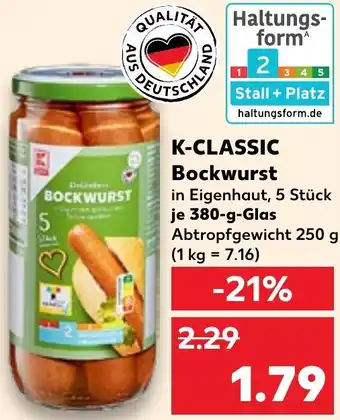 Kaufland K-CLASSIC Bockwurst Angebot