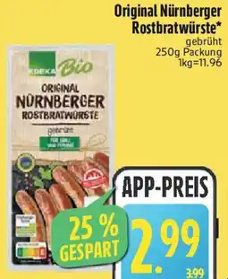 Edeka EDEKA Bio Original Nürnberger Rostbratwürste Angebot