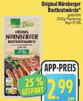 Edeka EDEKA Bio Original Nürnberger Rostbratwürste Angebot