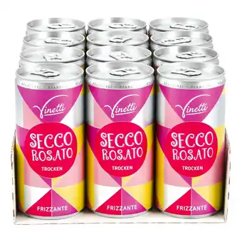 Netto Marken-Discount Vinetti Secco Rosato Frizzante 10,0 % vol 200 ml, 12er Pack Angebot