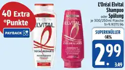 Edeka L'Oréal Elvital Shampoo oder Spülung Angebot