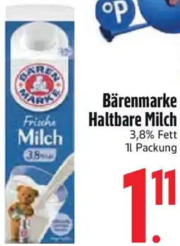 Edeka Bärenmarke Haltbare Milch Angebot