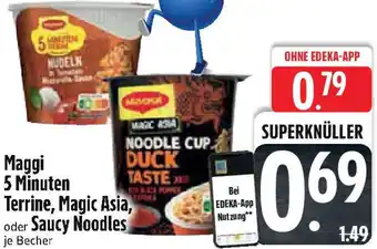 Edeka Maggi 5 Minuten Terrine, Magic Asia, oder Saucy Noodles Angebot