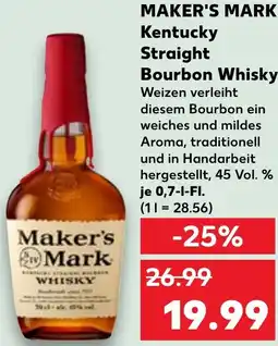 Kaufland MAKER'S MARK Kentucky Straight Bourbon Whisky Angebot