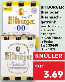 Kaufland BITBURGER Bier oder Biermischgetränk Angebot