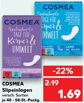 Kaufland COSMEA Slipeinlagen Angebot