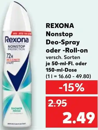 Kaufland REXONA Nonstop Deo-Spray oder Roll-on Angebot