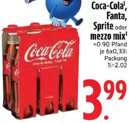 Edeka Coca-Cola, Fanta, Sprite oder mezzo mix Angebot