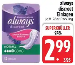 Edeka always discreet Einlagen Angebot