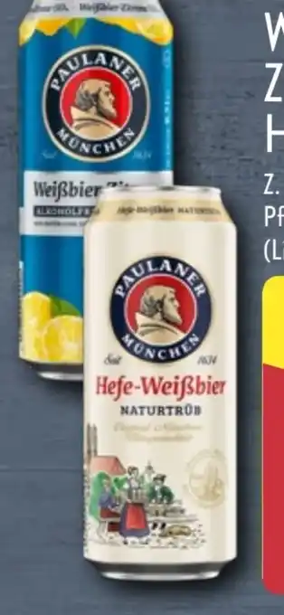 Aldi Nord Paulaner Hefe-Weißbier Zitrone Alkoholfrei Angebot