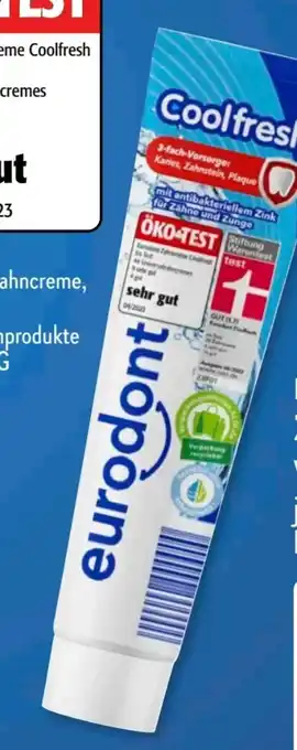 Aldi Süd Eurodont Zahncreme Coolfresh Angebot