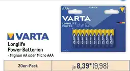 METRO VARTA Longlife Power Batterien Angebot