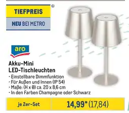 METRO aro Akku-Mini LED-Tischleuchten Angebot