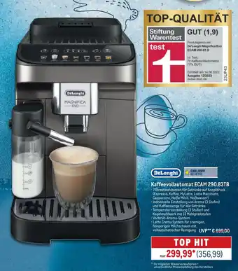 METRO DeLonghi Kaffeevollautomat ECAM 290.83TB Angebot